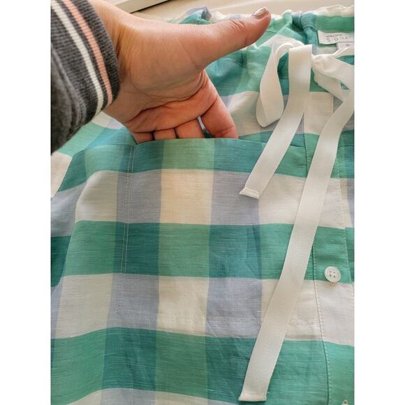 New Nordstrom signature top checkered green & white size XL - Picture 5 of 10